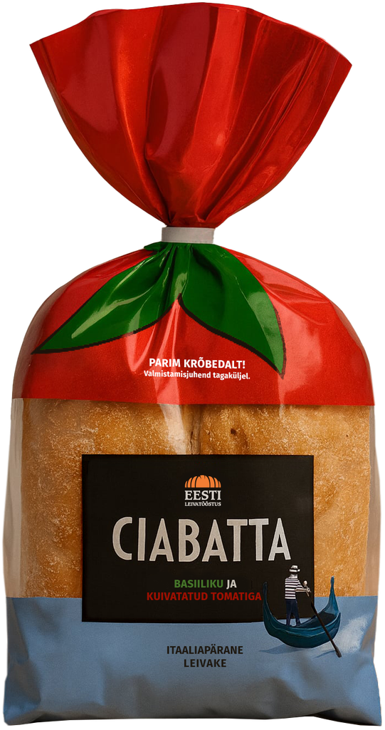 CIABATTA BASIILIKU JA KUIV. TOMATIGA 2 tk pakis (200 g pakk)