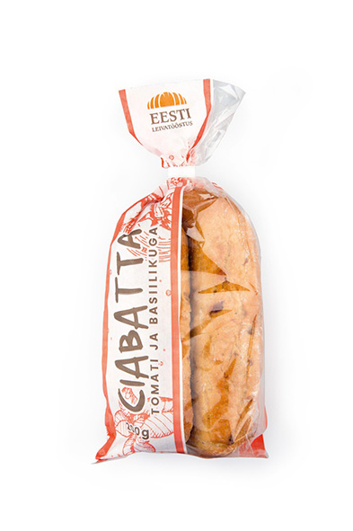 CIABATTA BASIILIKU JA KUIV. TOMATIGA 200 g (2 tk pakis)